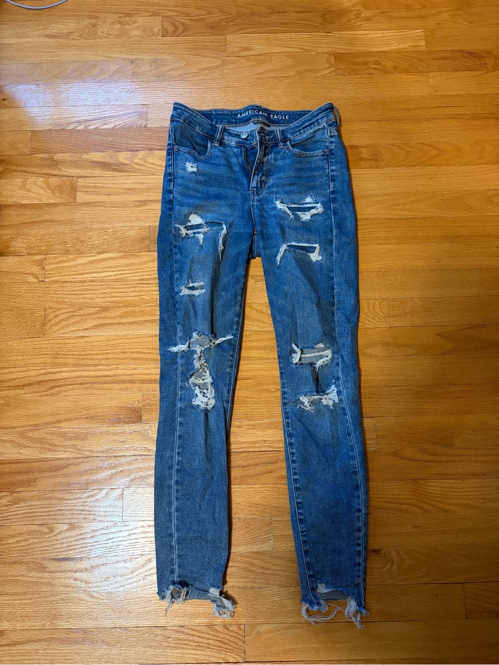 American Eagle Outfitters Ripped Dark Blue Skinny Jeans